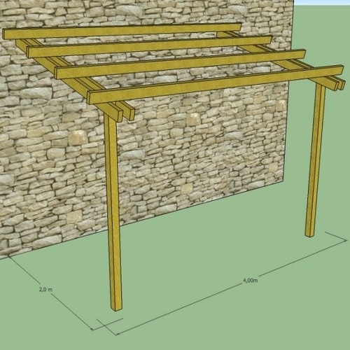 Pergola addossata 2x4
