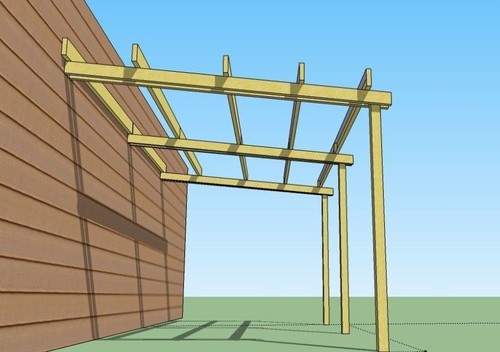 Pergola addossata 3x5 - , legno
