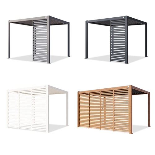 Parete lamellare per - , pergola