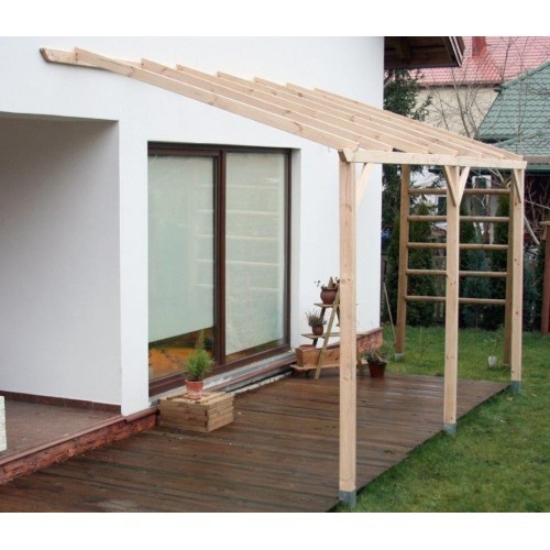 Pergola addossata legno - legno, 3x5