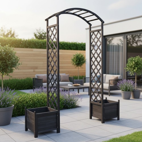 Arco per rose con - , fioriere