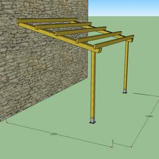 Pergola addossata 3x4 in legno