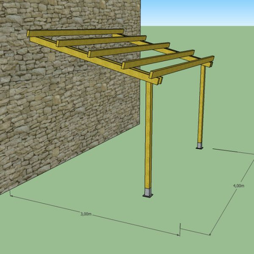 Pergola addossata 3x4 - , in