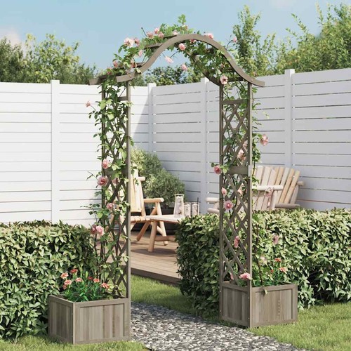 Pergola con fioriera grigio